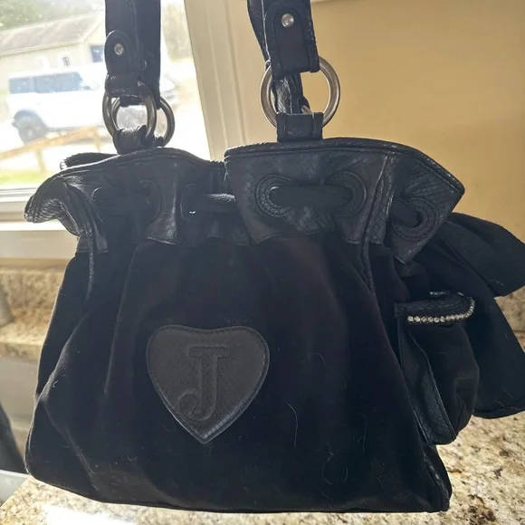 JUICY COUTURE Y2K Velour and Crystal handbag ~STUNNING!🖤 - Picture 4 of 10